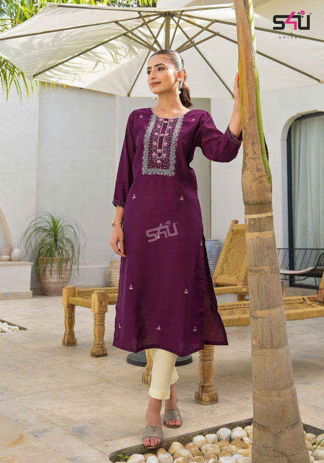 Glamour By S4u Designer Roman Silk Kurtis Wholesale Market In Surat